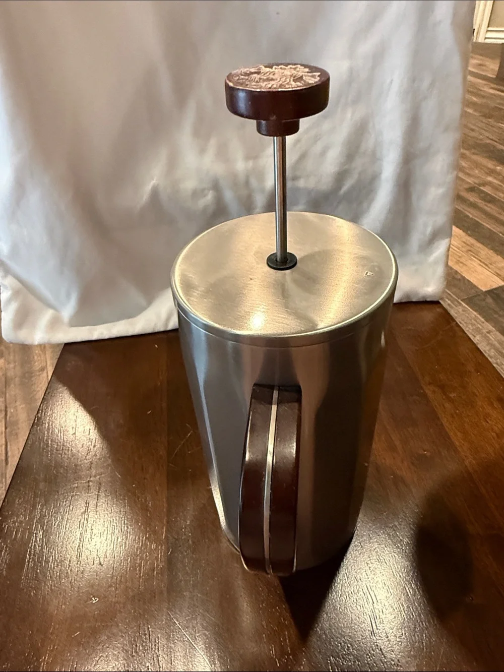 Stainless Steel Starbucks French Press Coffee Maker with Wooden Handle